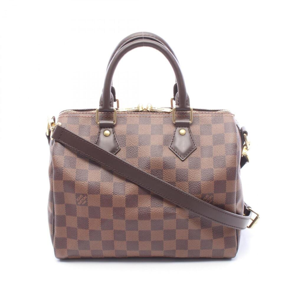 Louis Vuitton Speedy Bandoulière 25 Damier Ebene 2-Way Handbag, Coated Canvas...